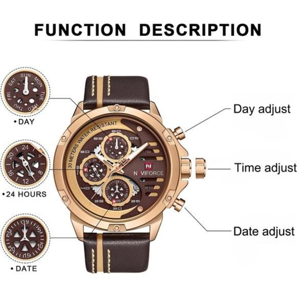 Sport Military Watches for Men Waterproof Watch Analog Quartz Leather Band Date - Picture 4 of 7